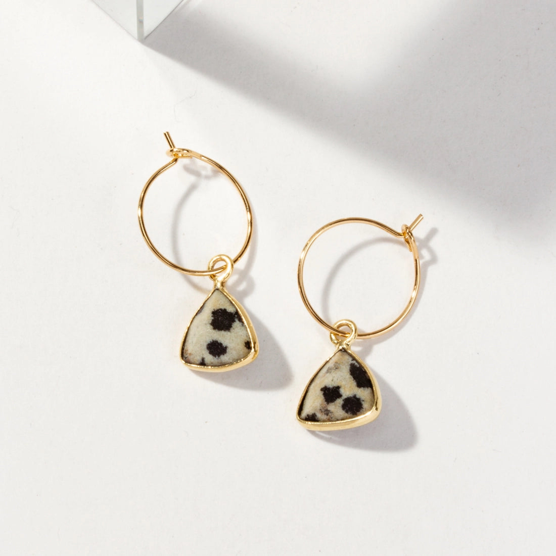 Genuine Stone Mini Hoop Earrings