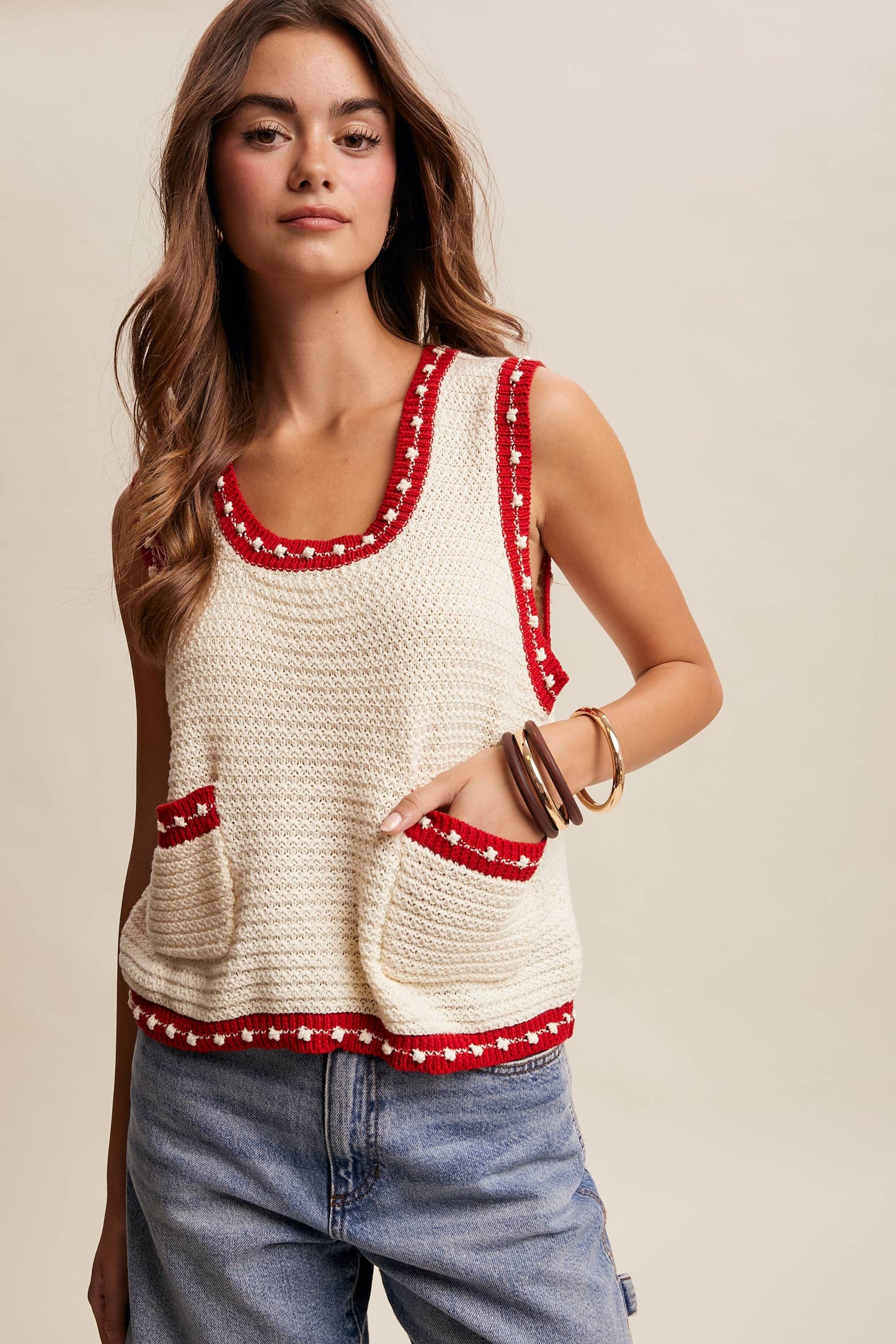 June Contrast Knit Top