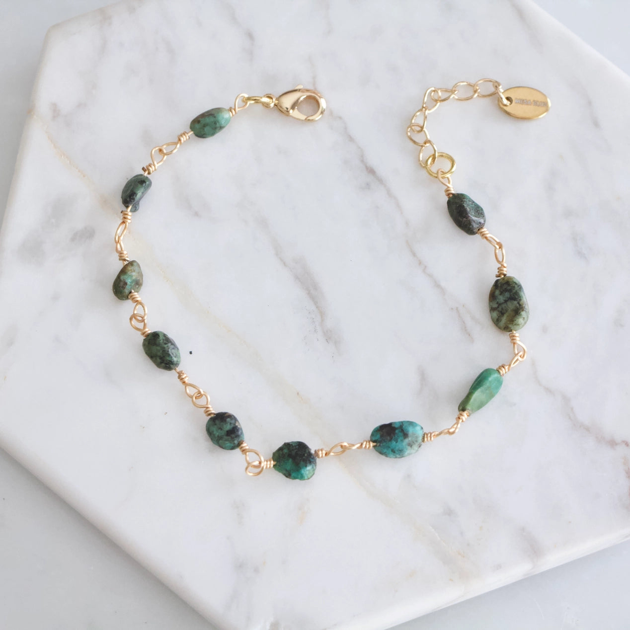 African Turquoise Nugget Bracelet