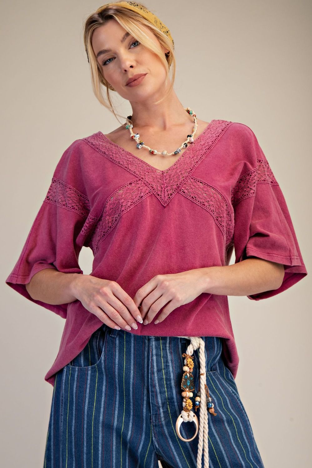 Rose Lace Cotton Blouse