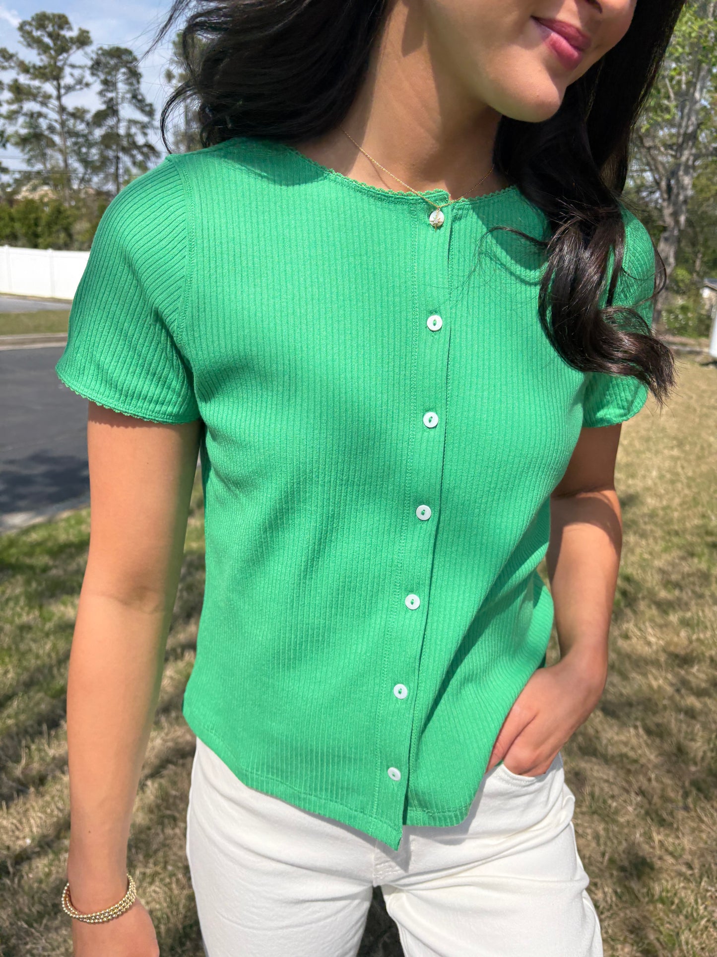 Eden Green Knit Top