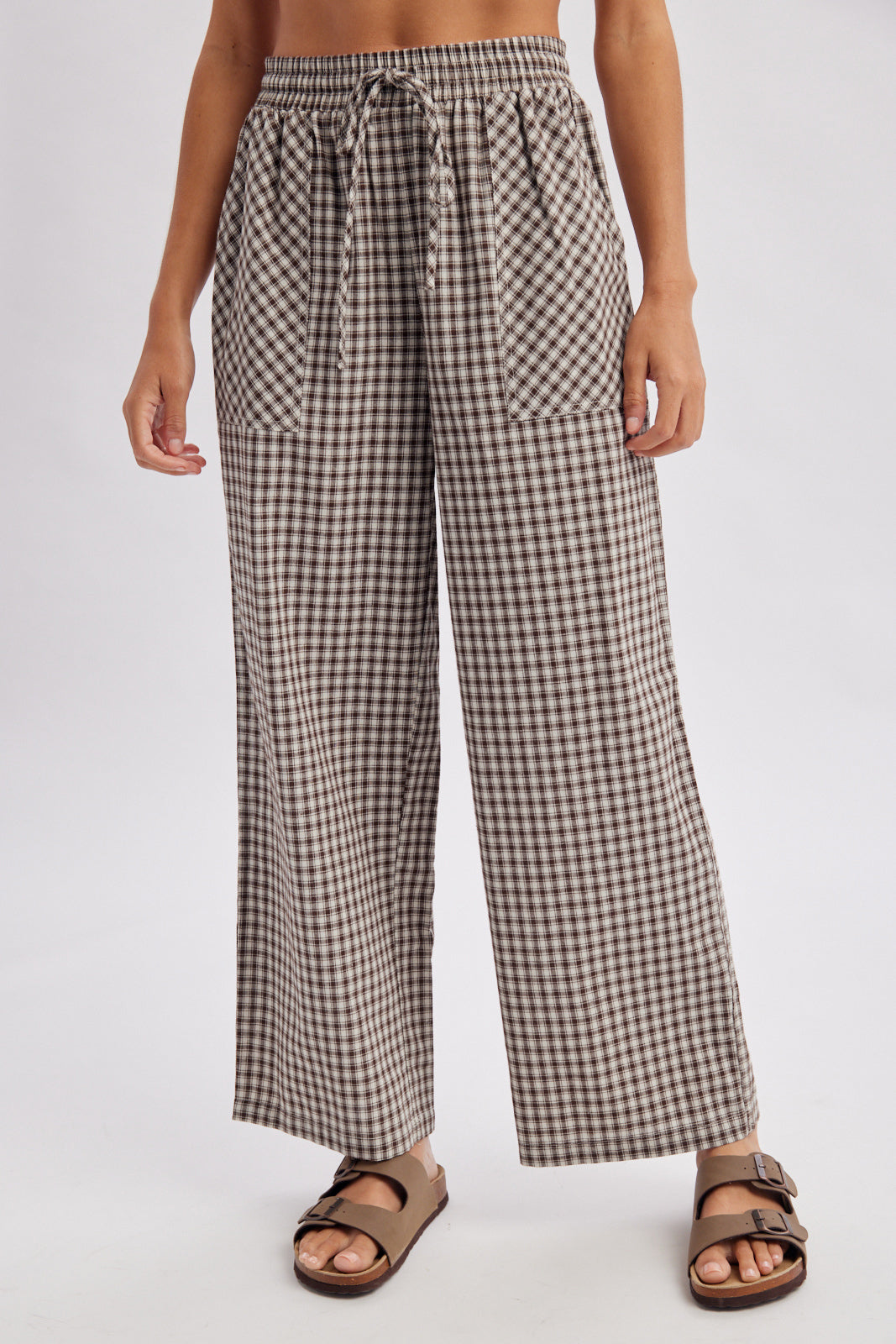 Teddy Brown Gingham Pants