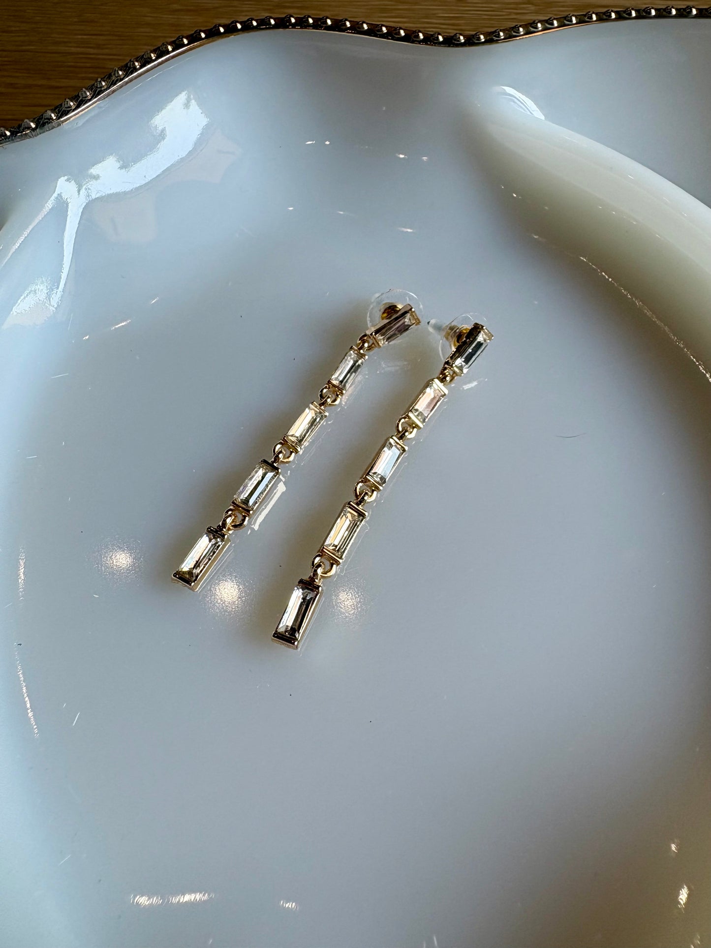 Crystal Gray Drop Earrings