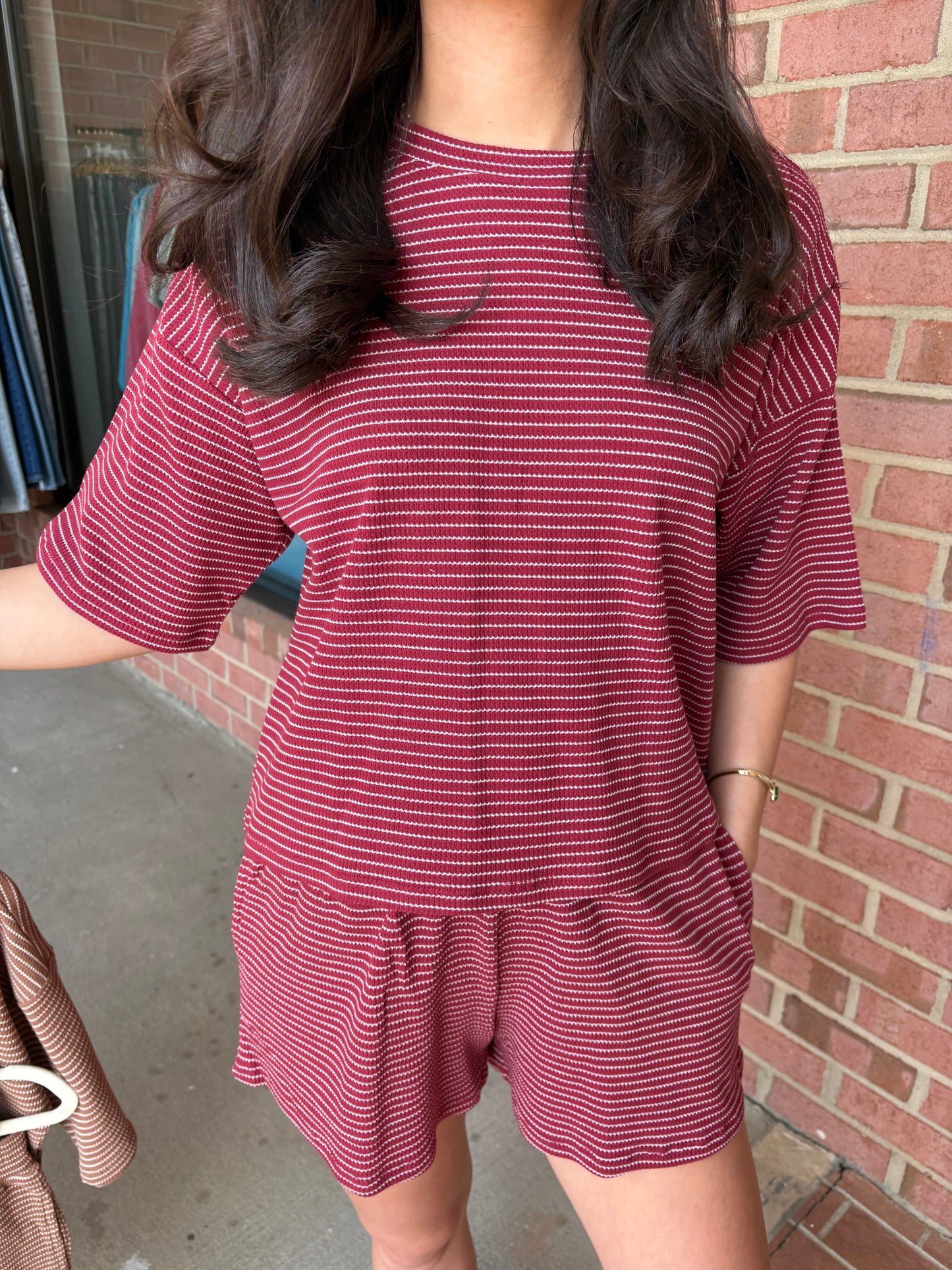 Denver Red Striped Matching Set
