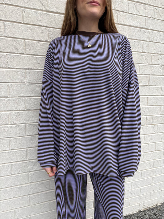 Emilie Purple Striped Top