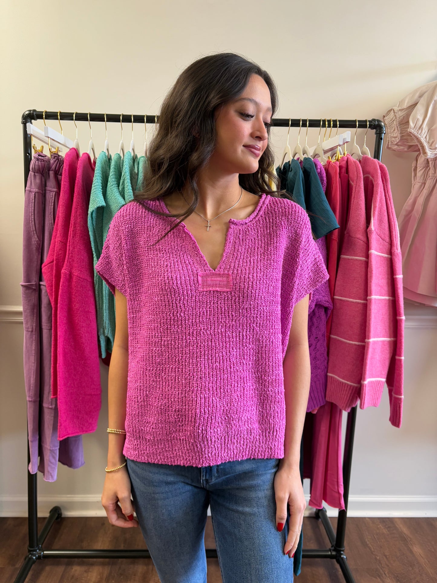 Jules Pink Sweater Top