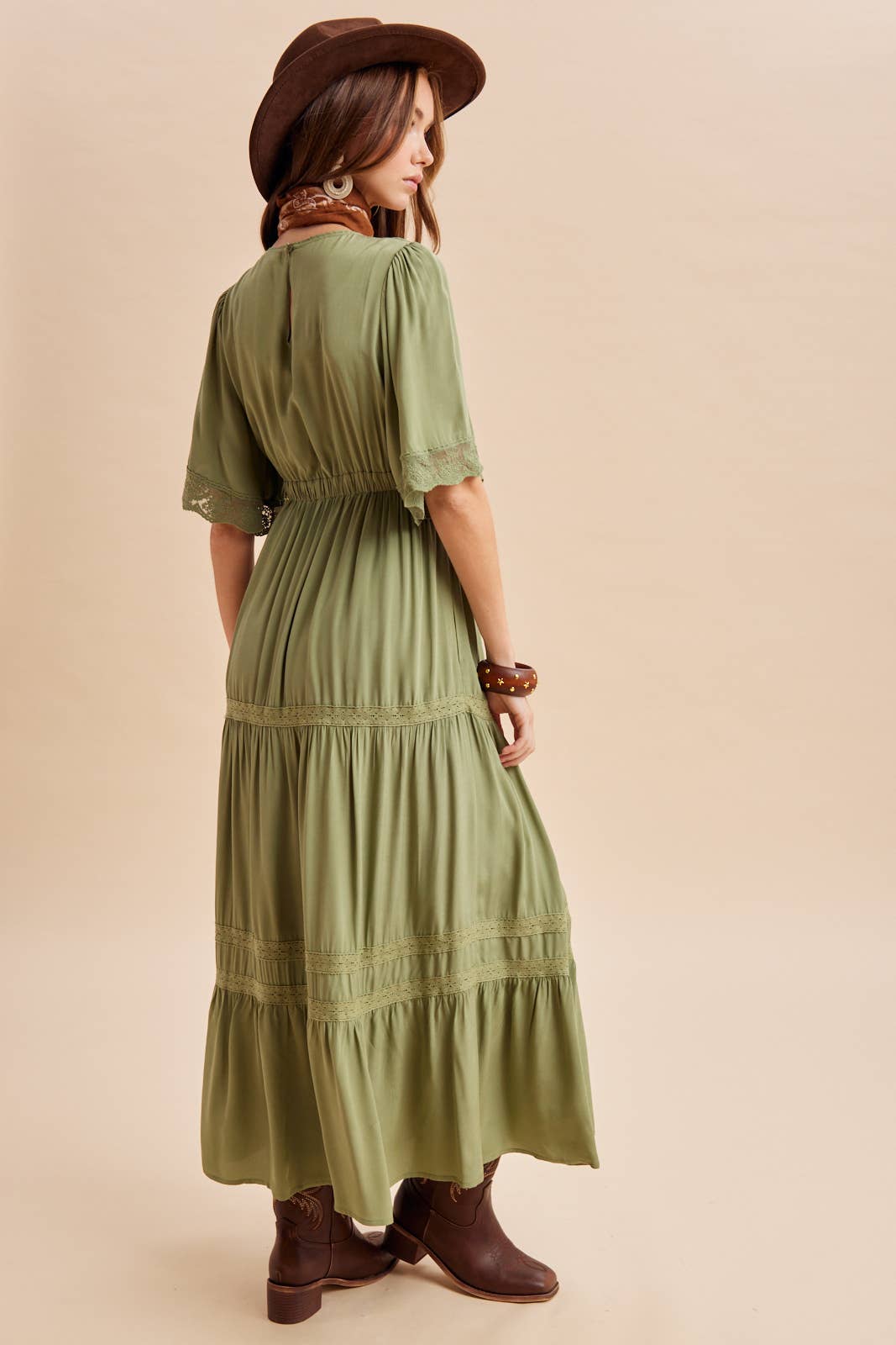 Sage Trim Maxi Dress