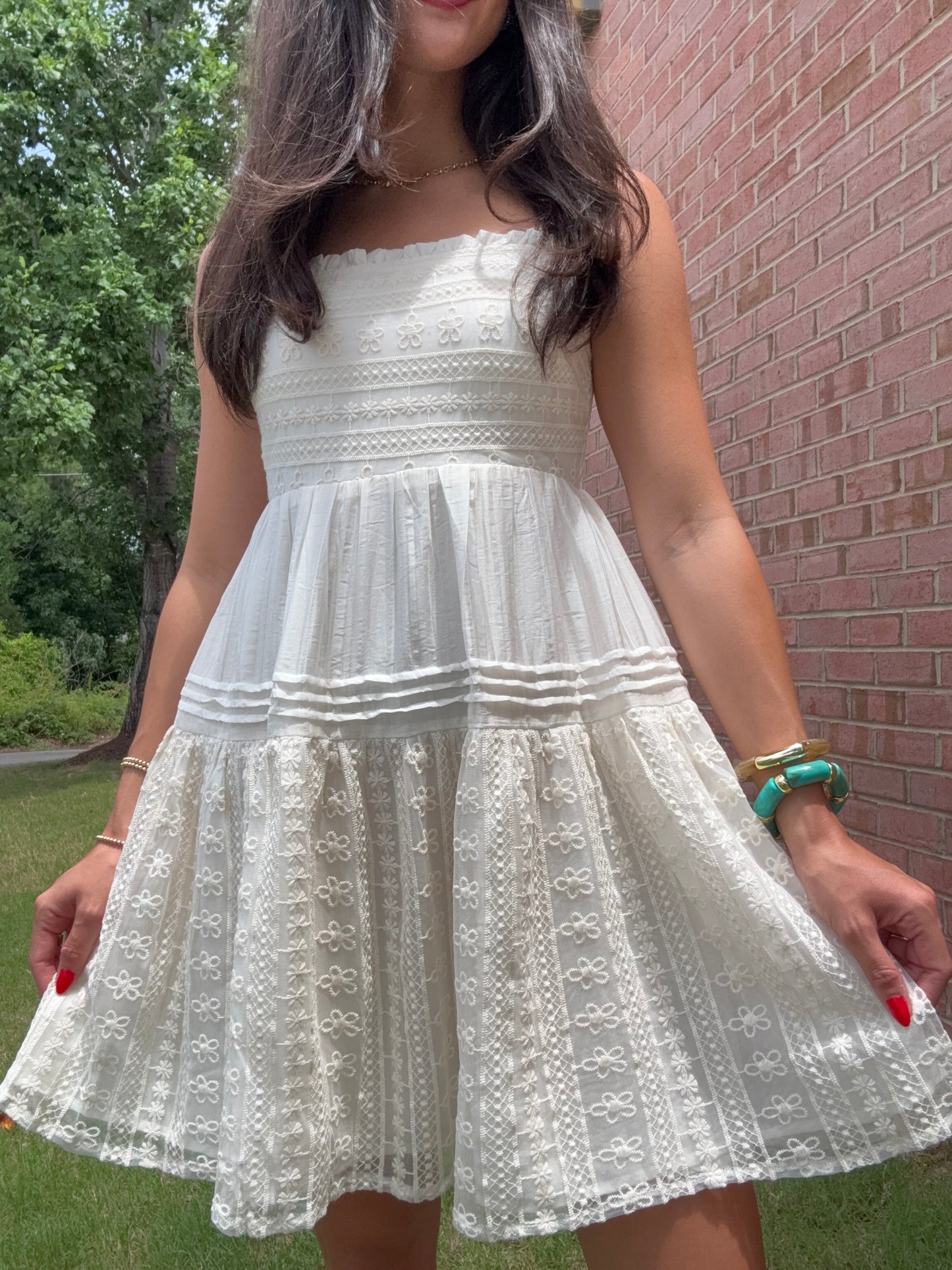 Jen Lace Tiered Mini Dress