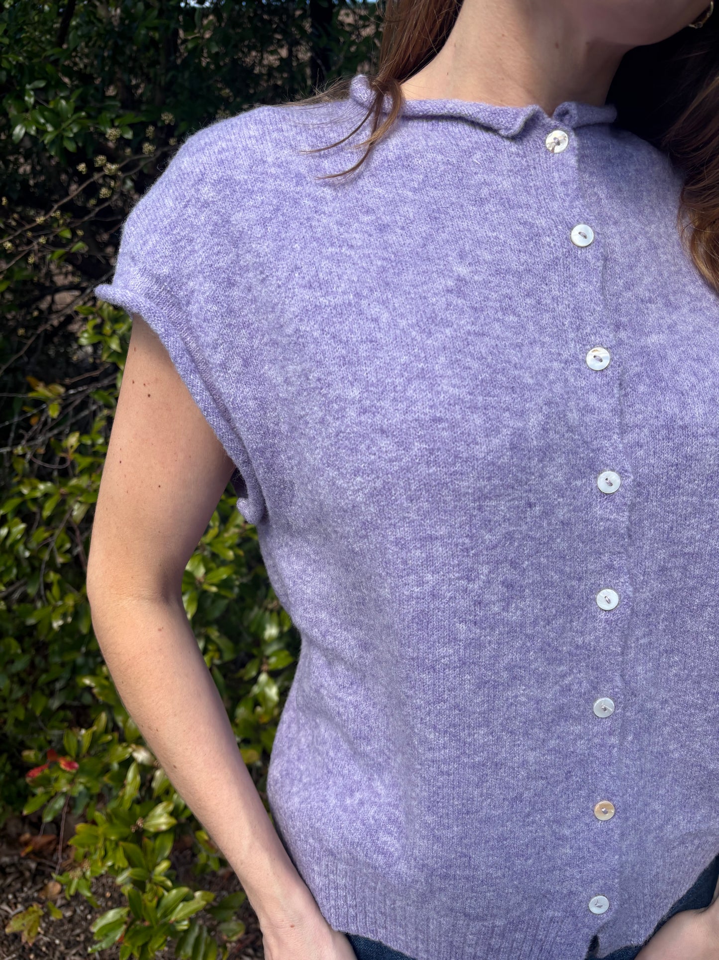 Lilac Piper Vest Cardigan