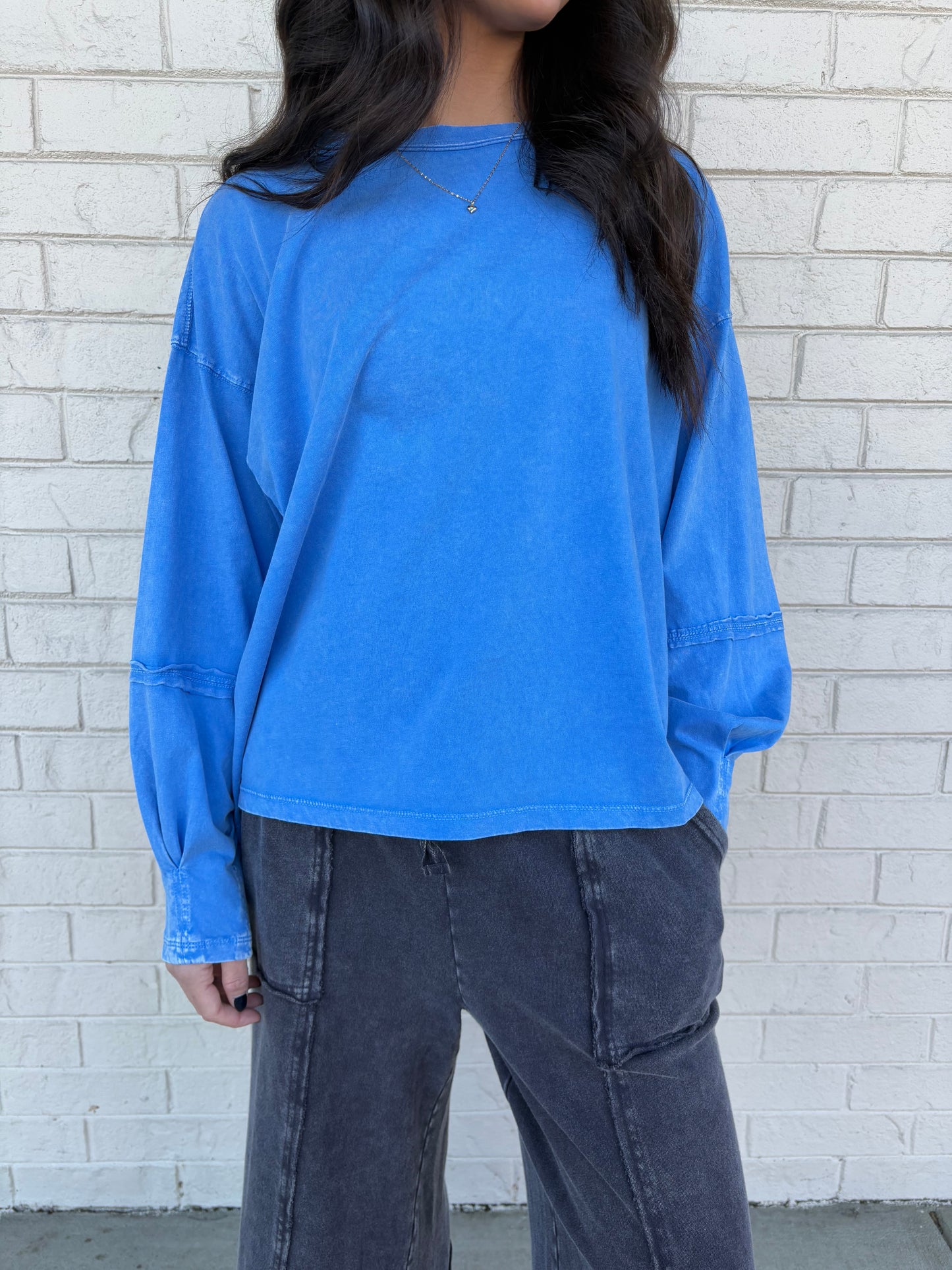 Peri Blue Pullover Top