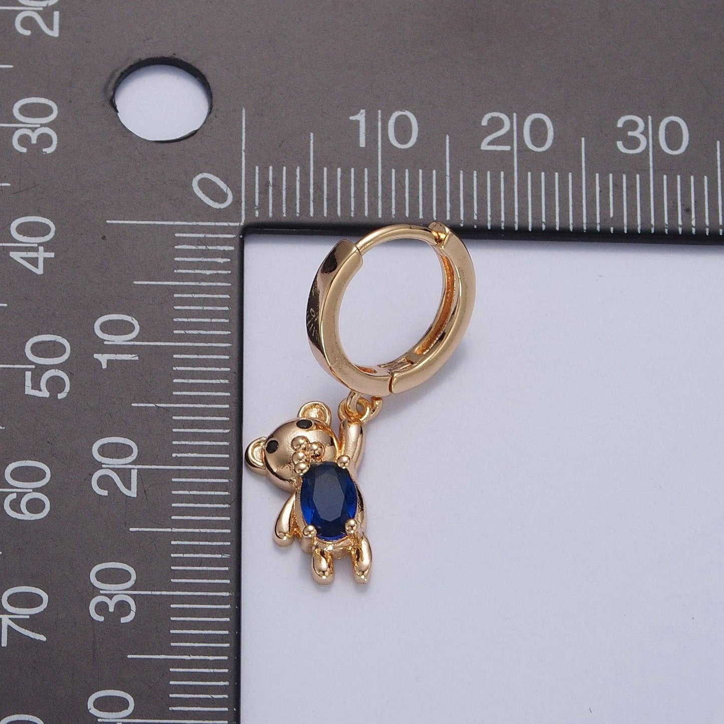 Gold Filled Teddy Bear Huggie Earring