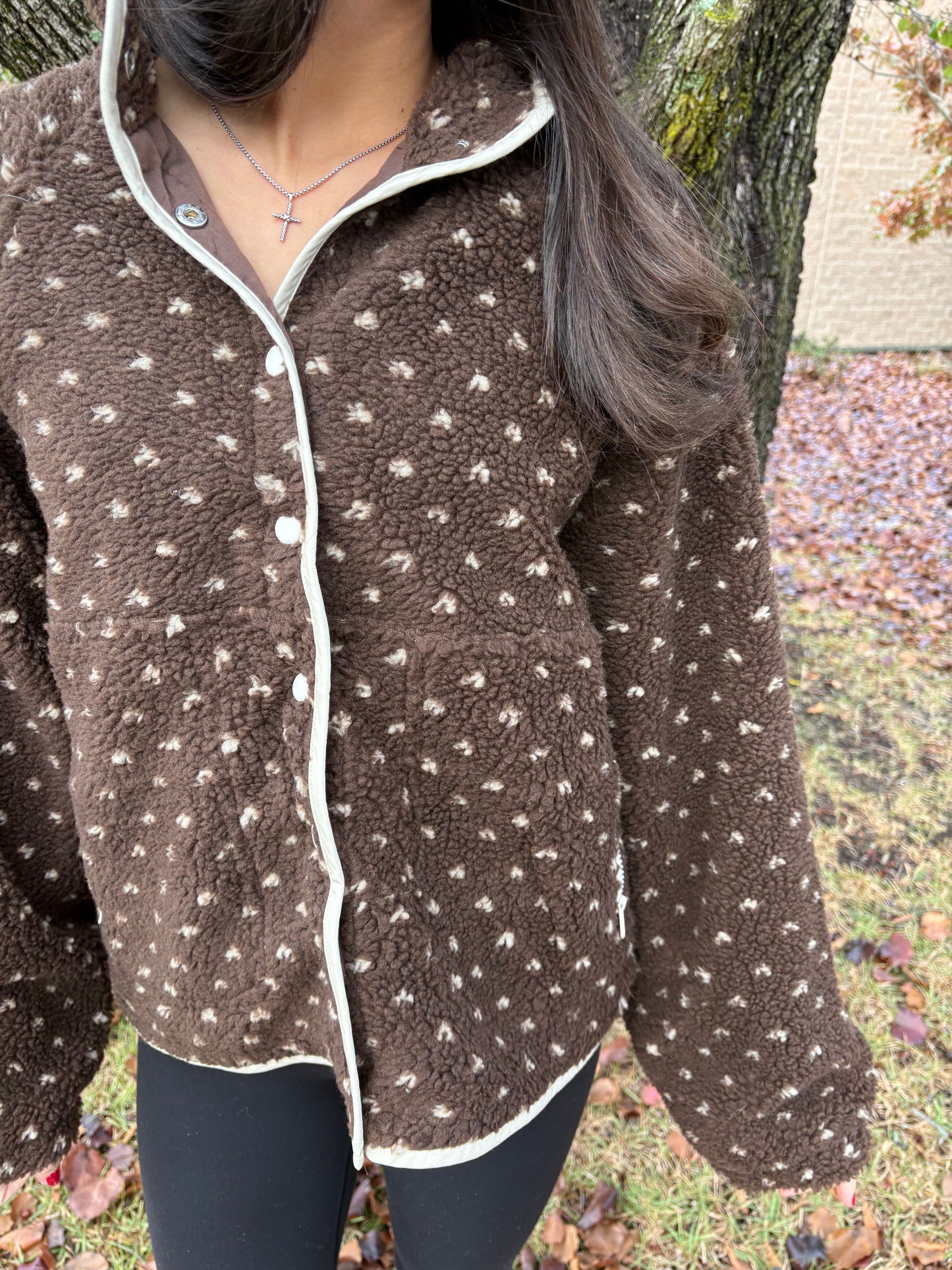 Brown Fleece Puffer Jacket