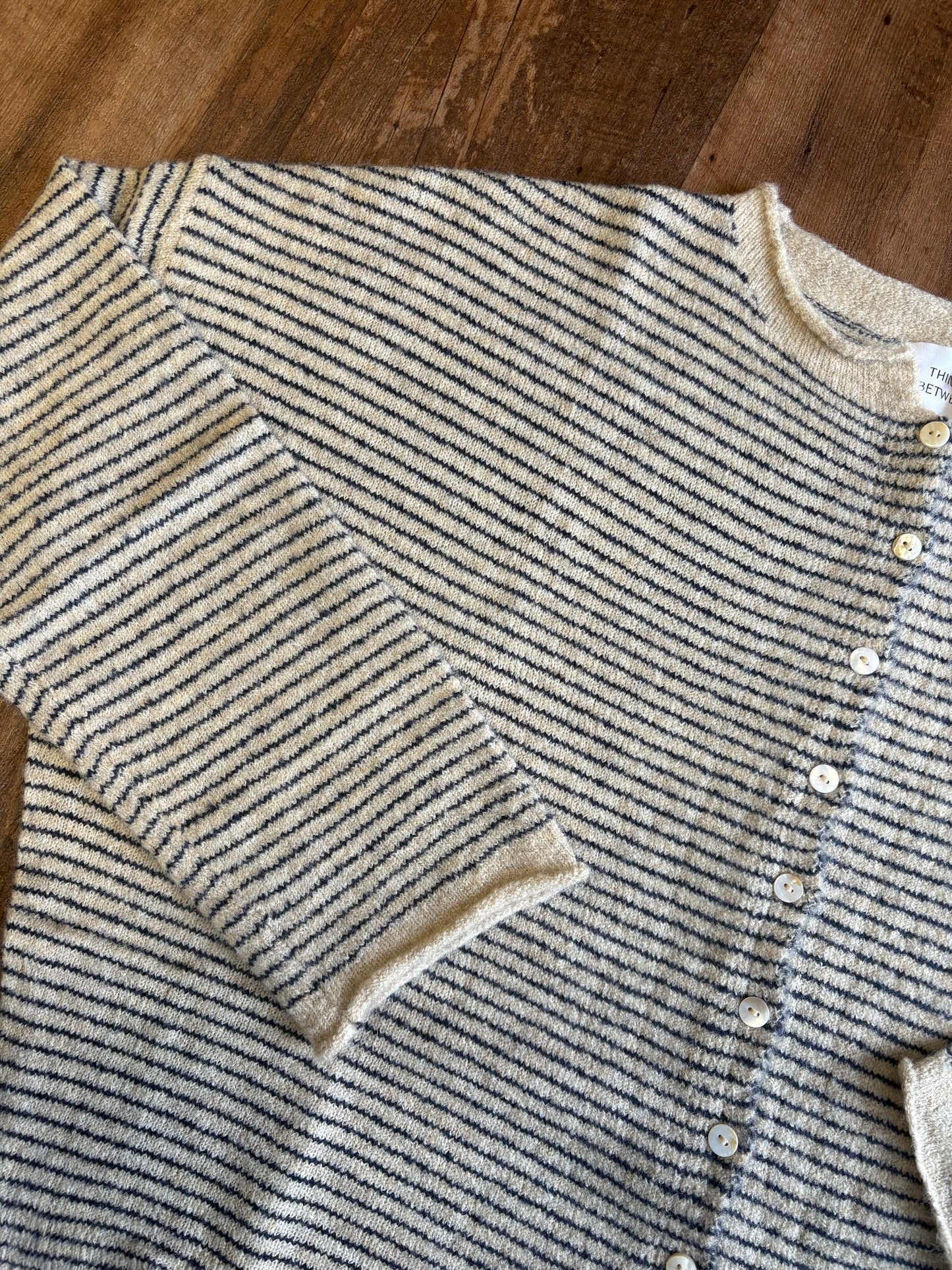 Natural Pinstripe Piper Cardigan