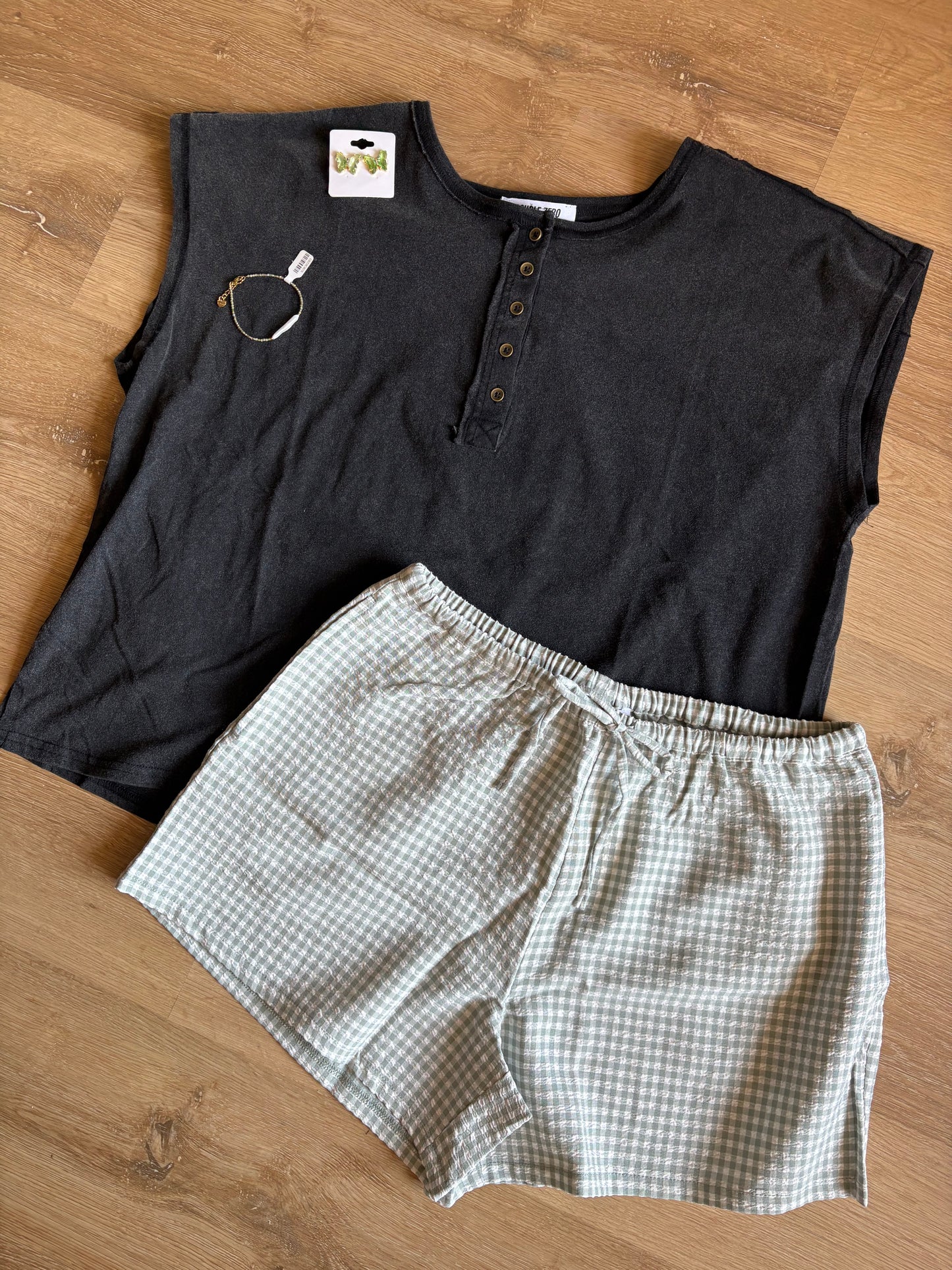 Henley Cap Sleeve Tops