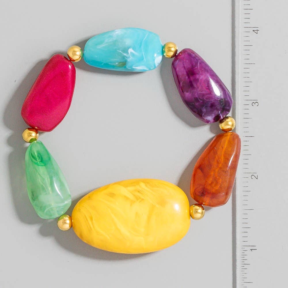 Multicolor Marble Resin beaded Bracelet