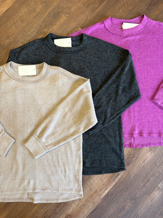 Teddy Ribbed Hacci Sweaters
