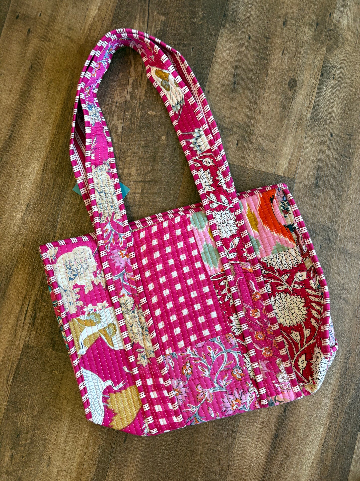 Pink Small Quilted Tote