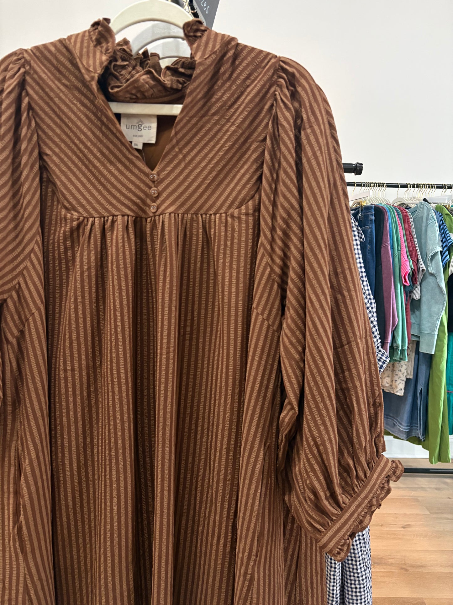 Cappuccino Striped Midi Dress