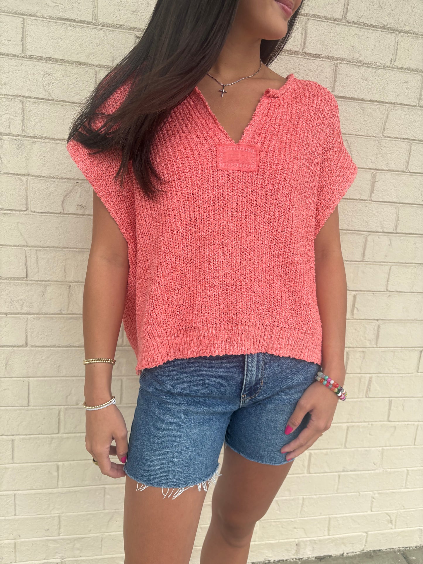 Benny Coral Sweater Top