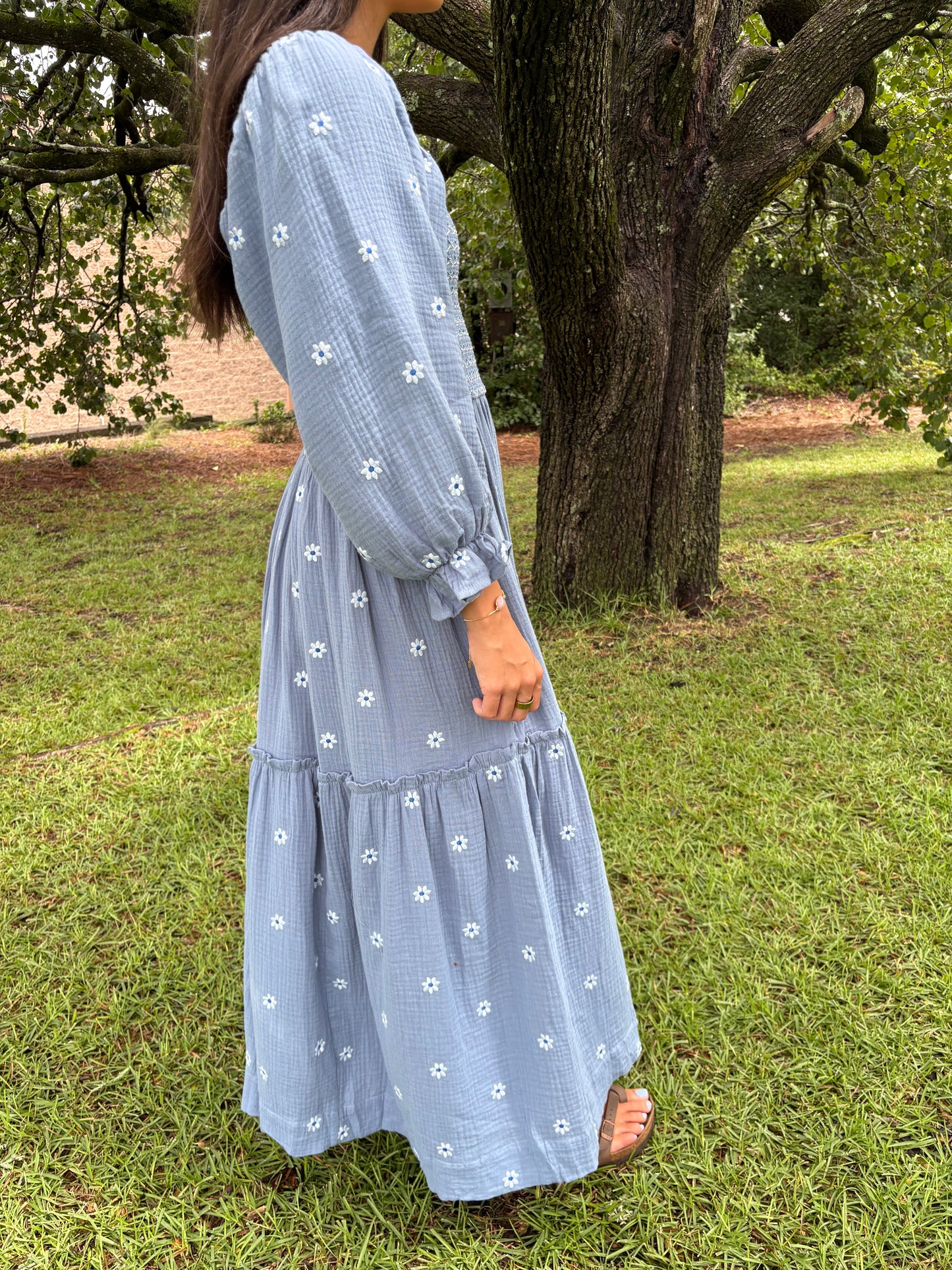 Indigo Embroidered Maxi Dress