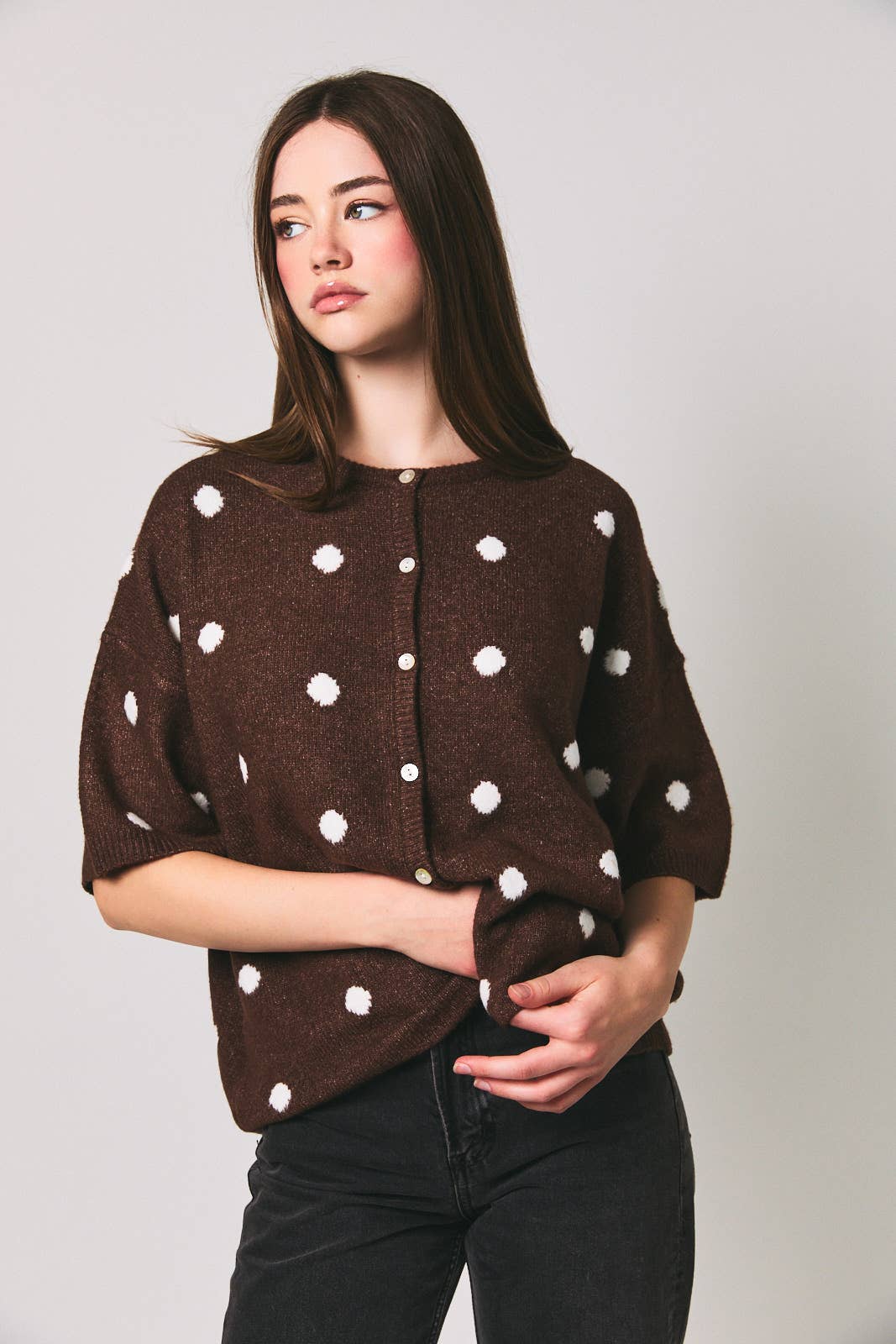 Dottie Polka Dot Short Sleeve Cardigans