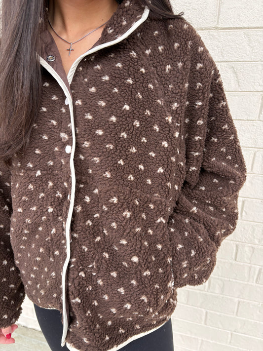 Brown Fleece Puffer Jacket