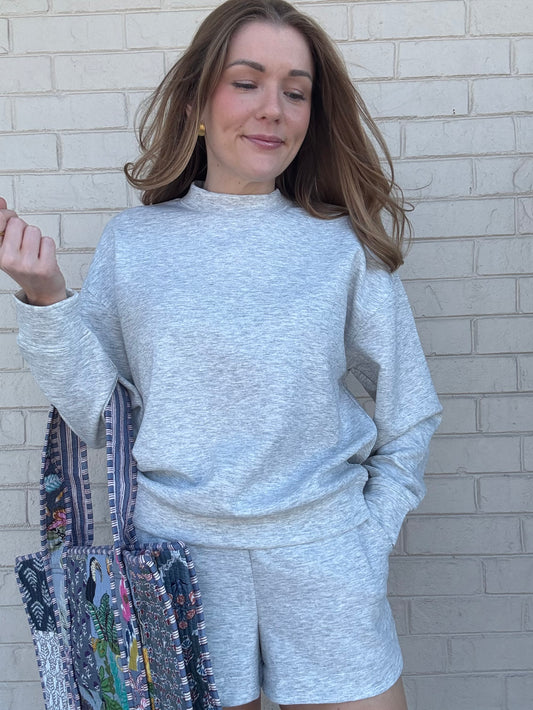 Grey Scuba Pullover Matching Set