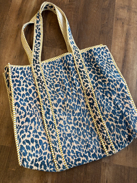 Leopard Quilted Tote Bag