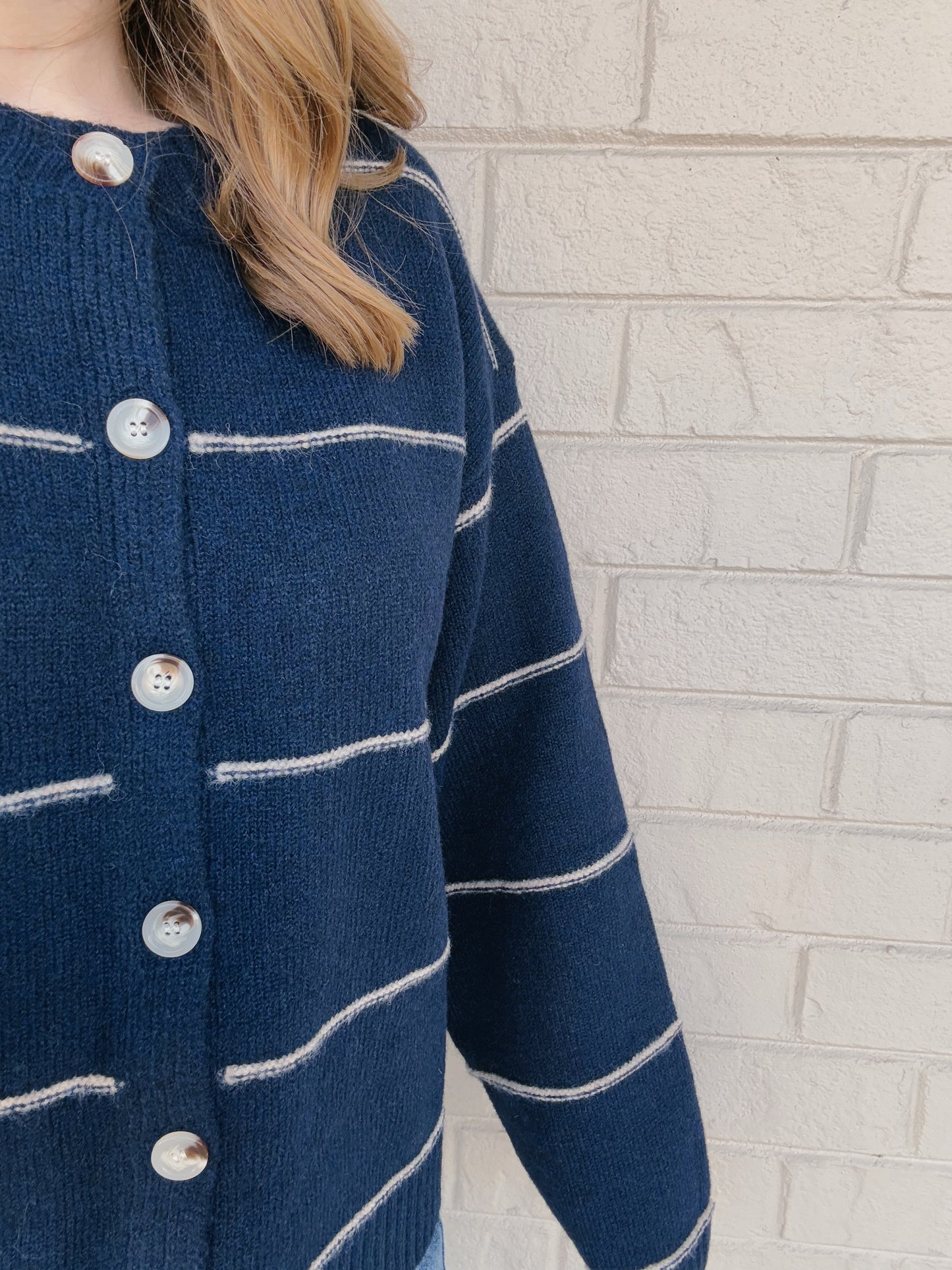 Navy Button Cardigan