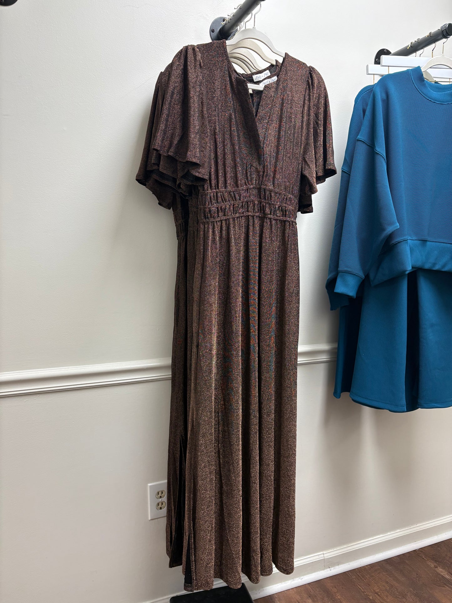 Bronze Knit Maxi Dress