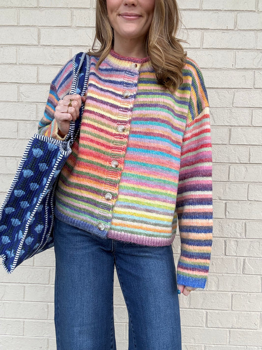 Rainbow Row Striped Cardigan