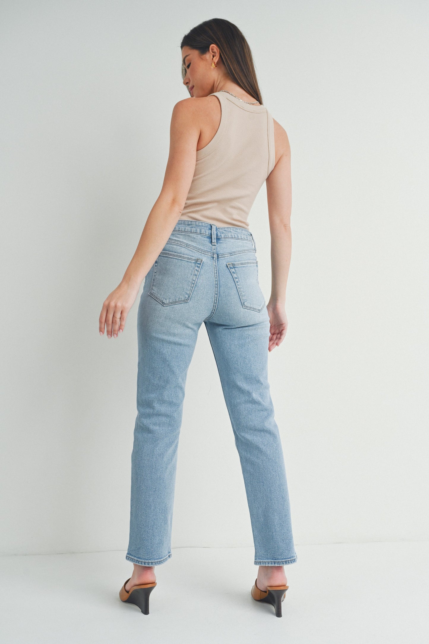 Light Wash Straight Denim