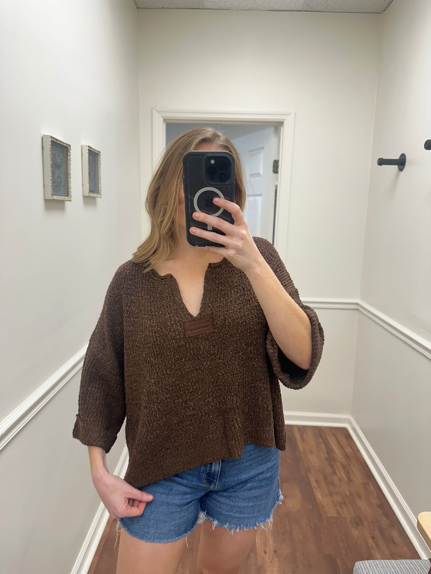 Wren Brown Sweater Top