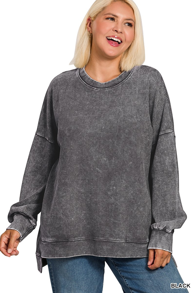 Bobbi Black Ribbed Pullover
