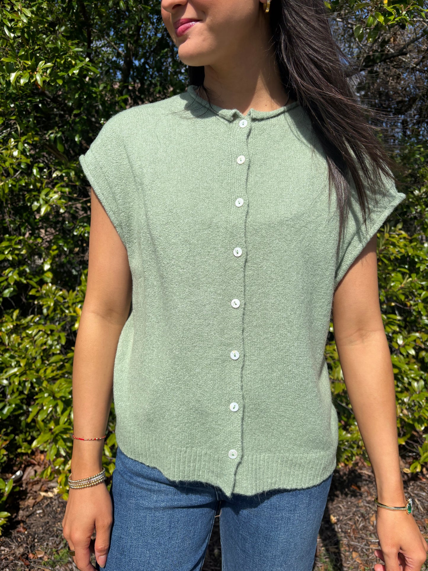 Matcha Piper Vest Cardigan