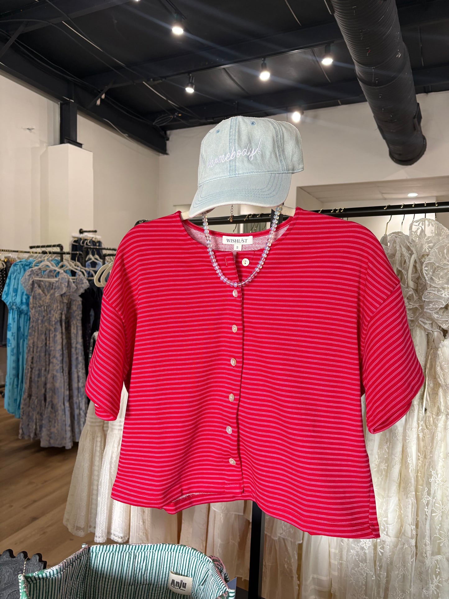 Camille Red Striped Top
