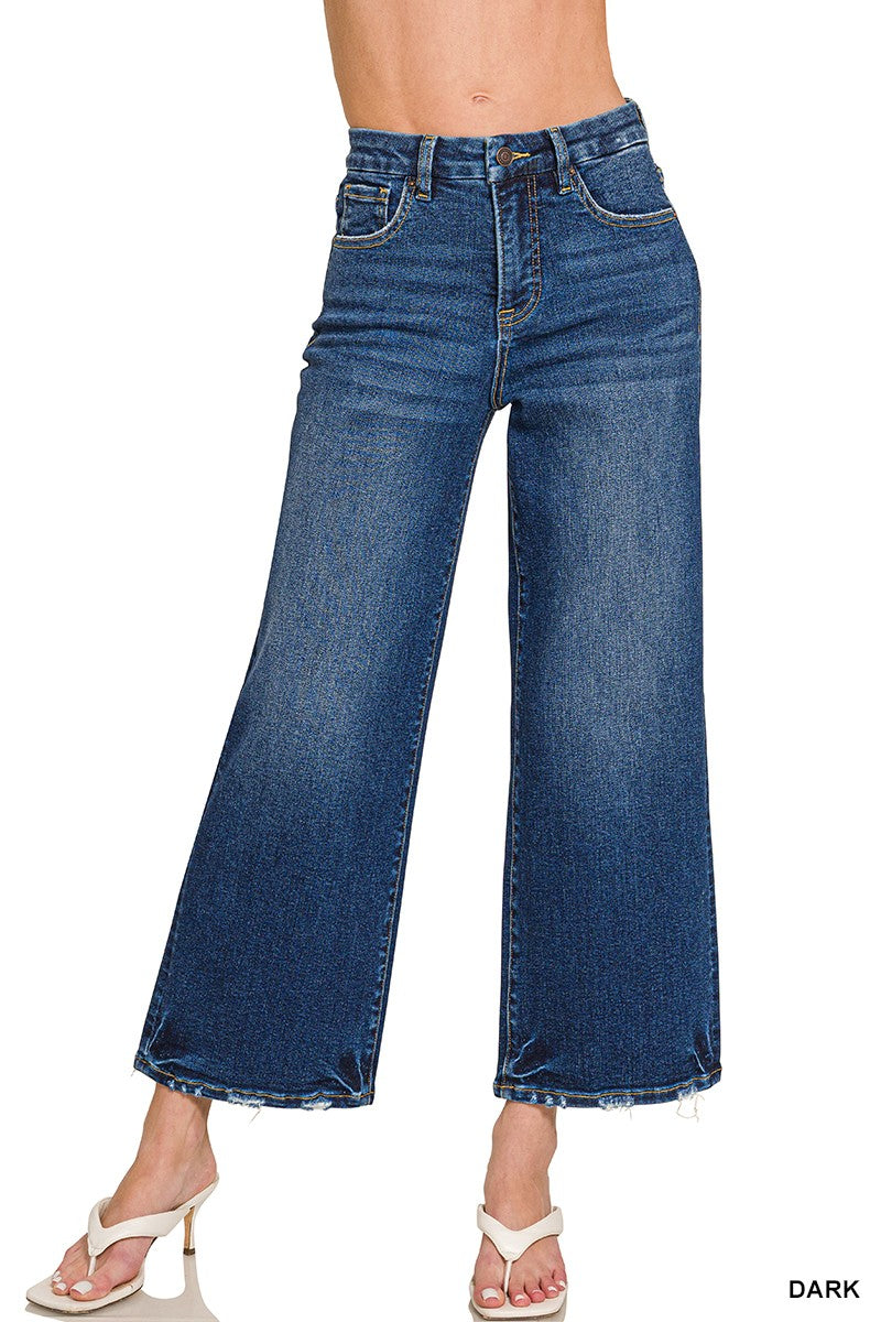 Cropped Wide Leg Denim