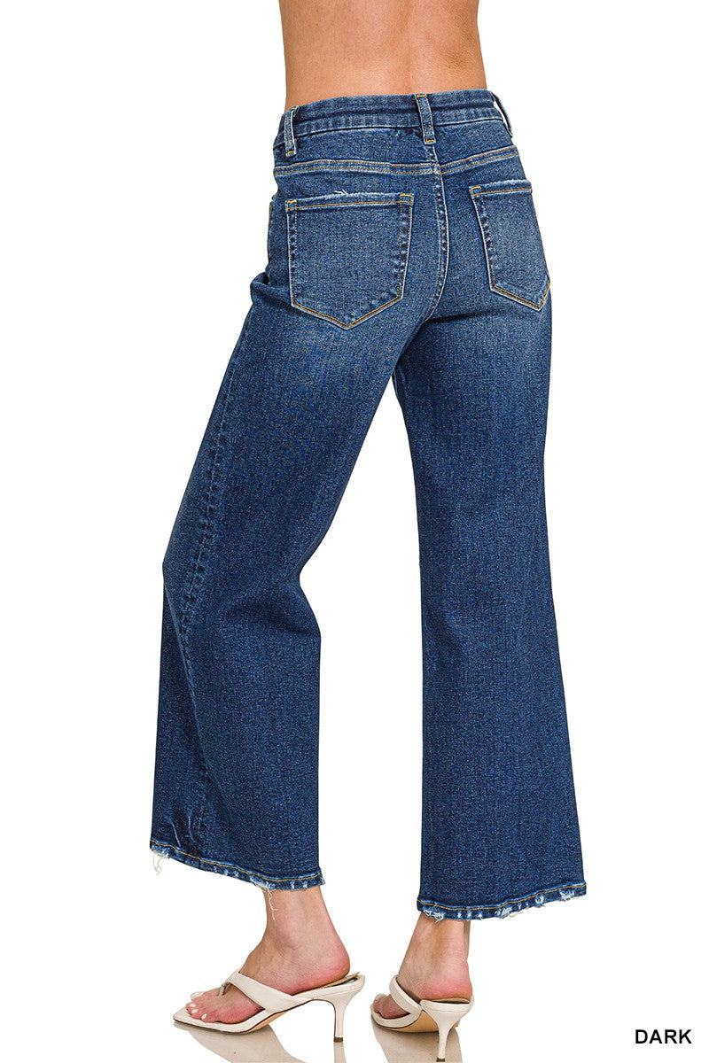 Cropped Wide Leg Denim