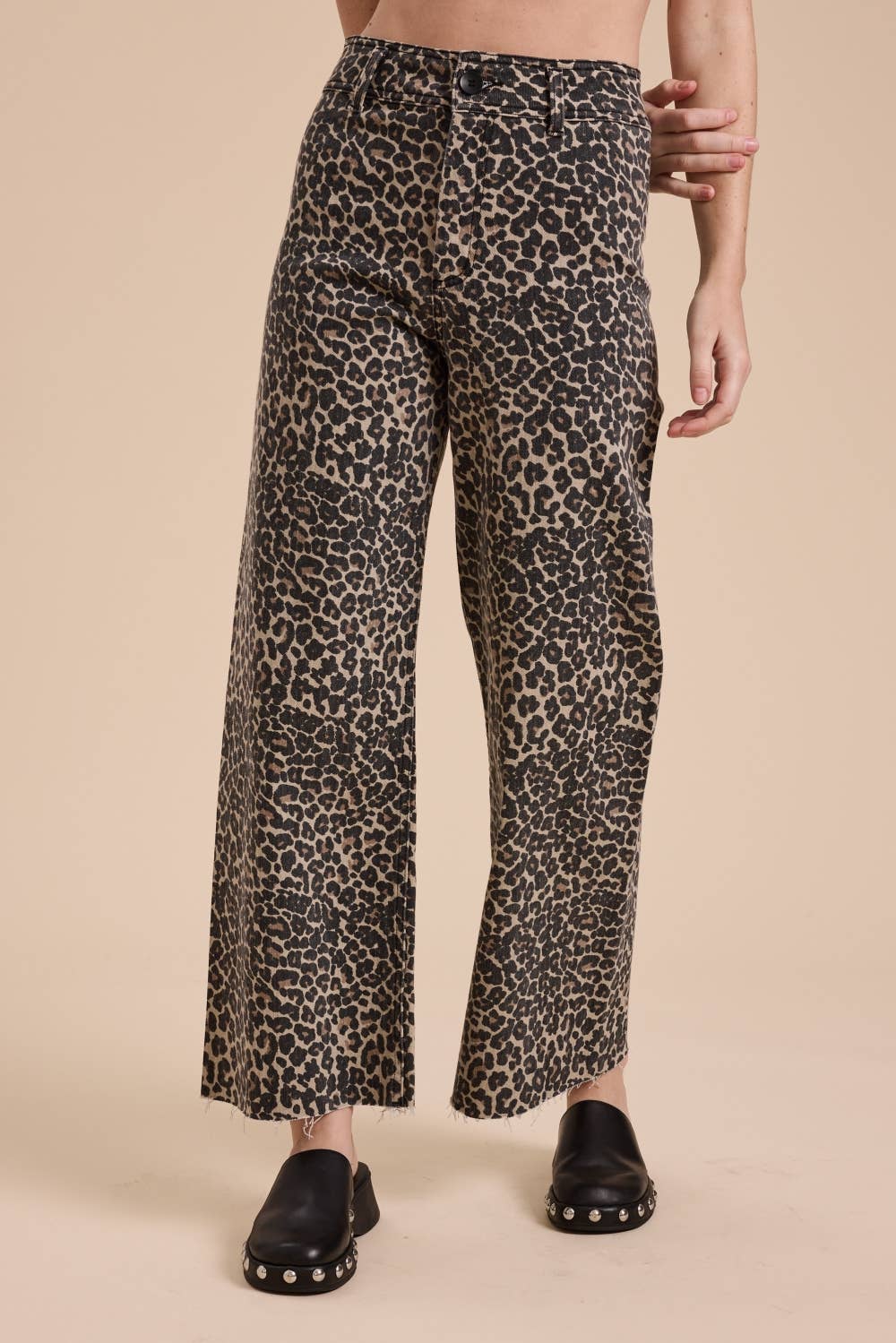 Leopard Print Denim Pants