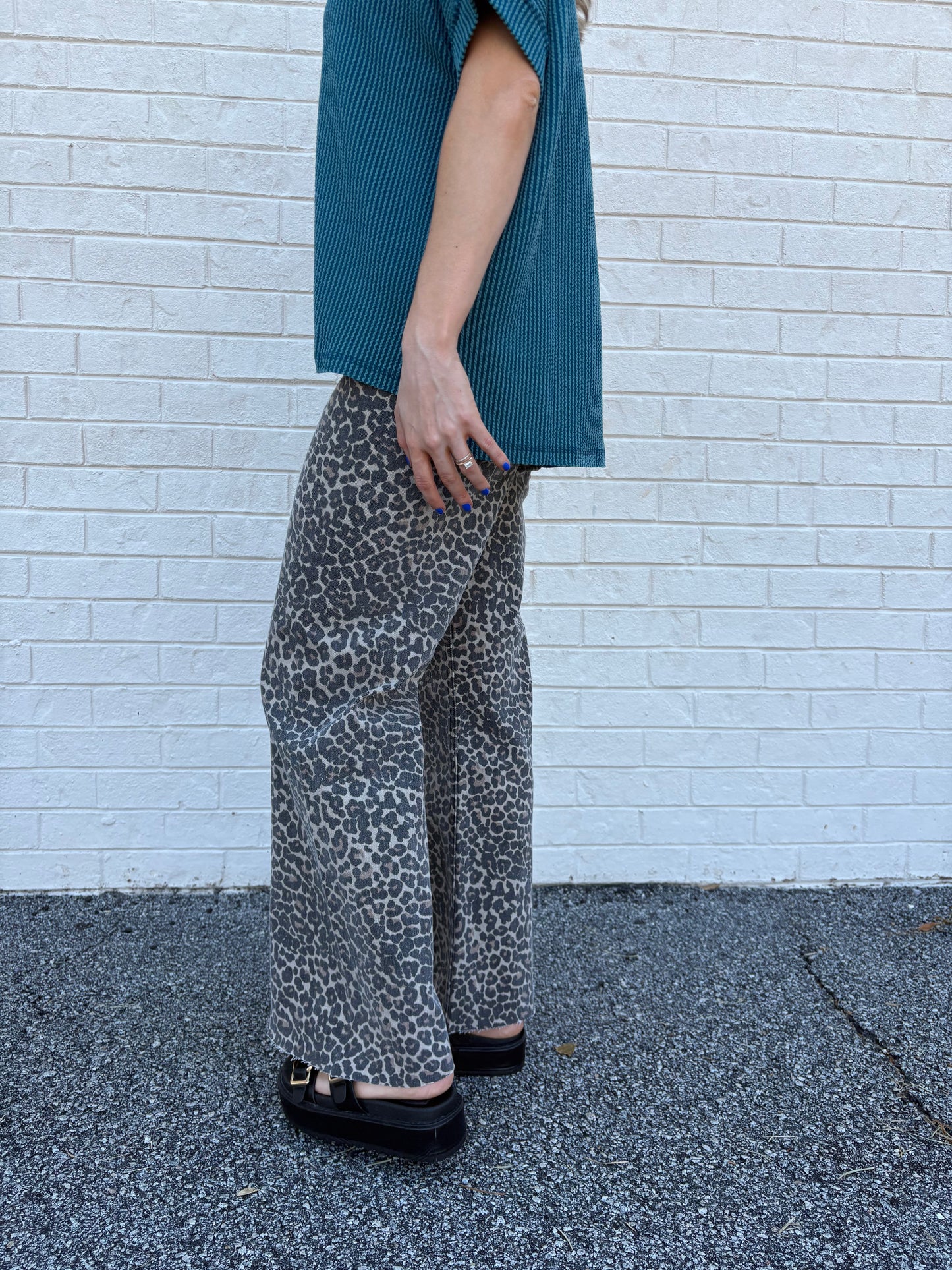 Leopard Denim Pants