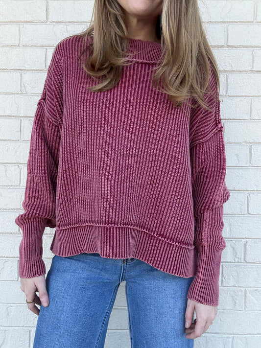 Ophelia Burgundy Sweater