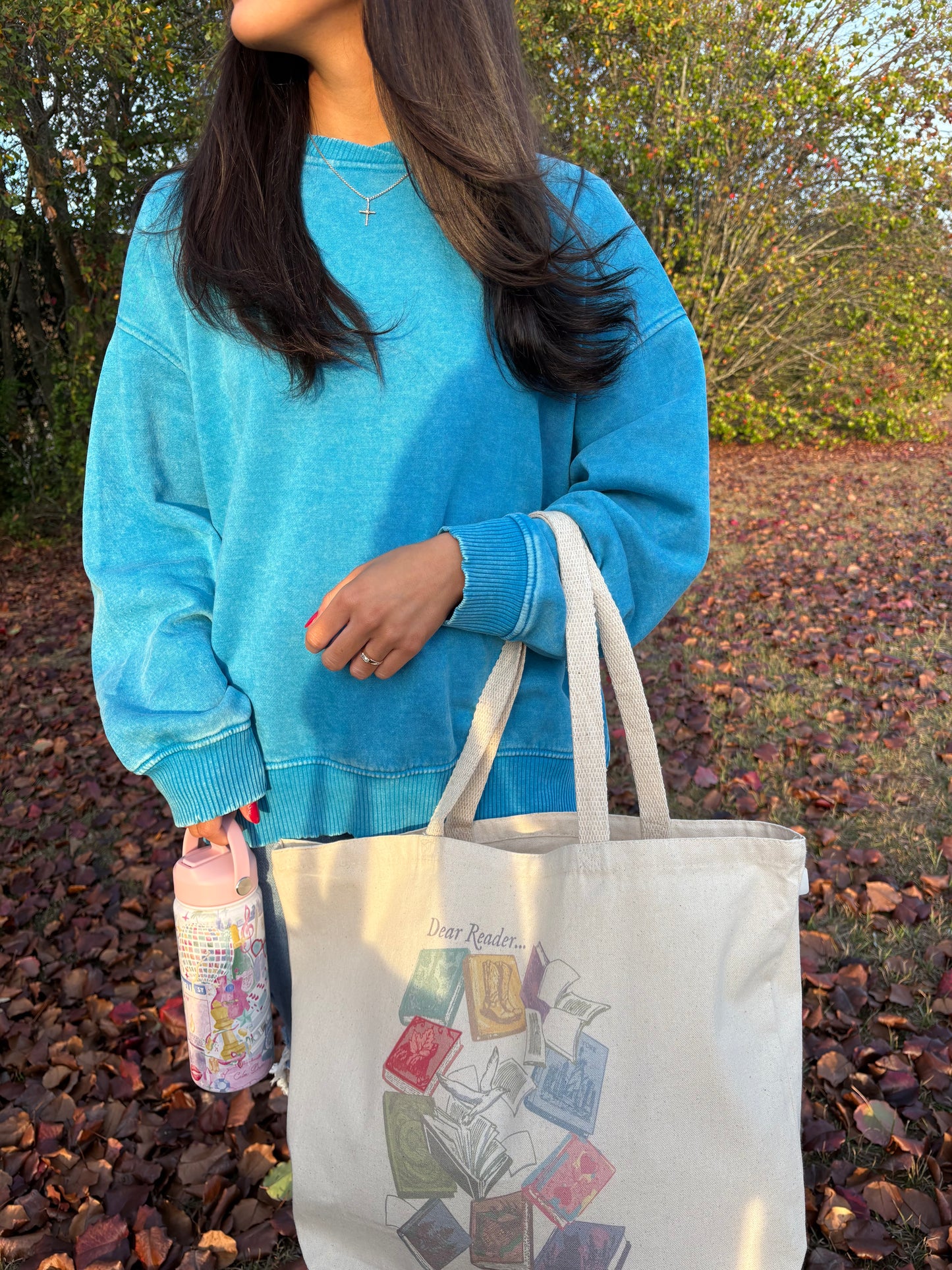 Nina Teal Washed Pullover