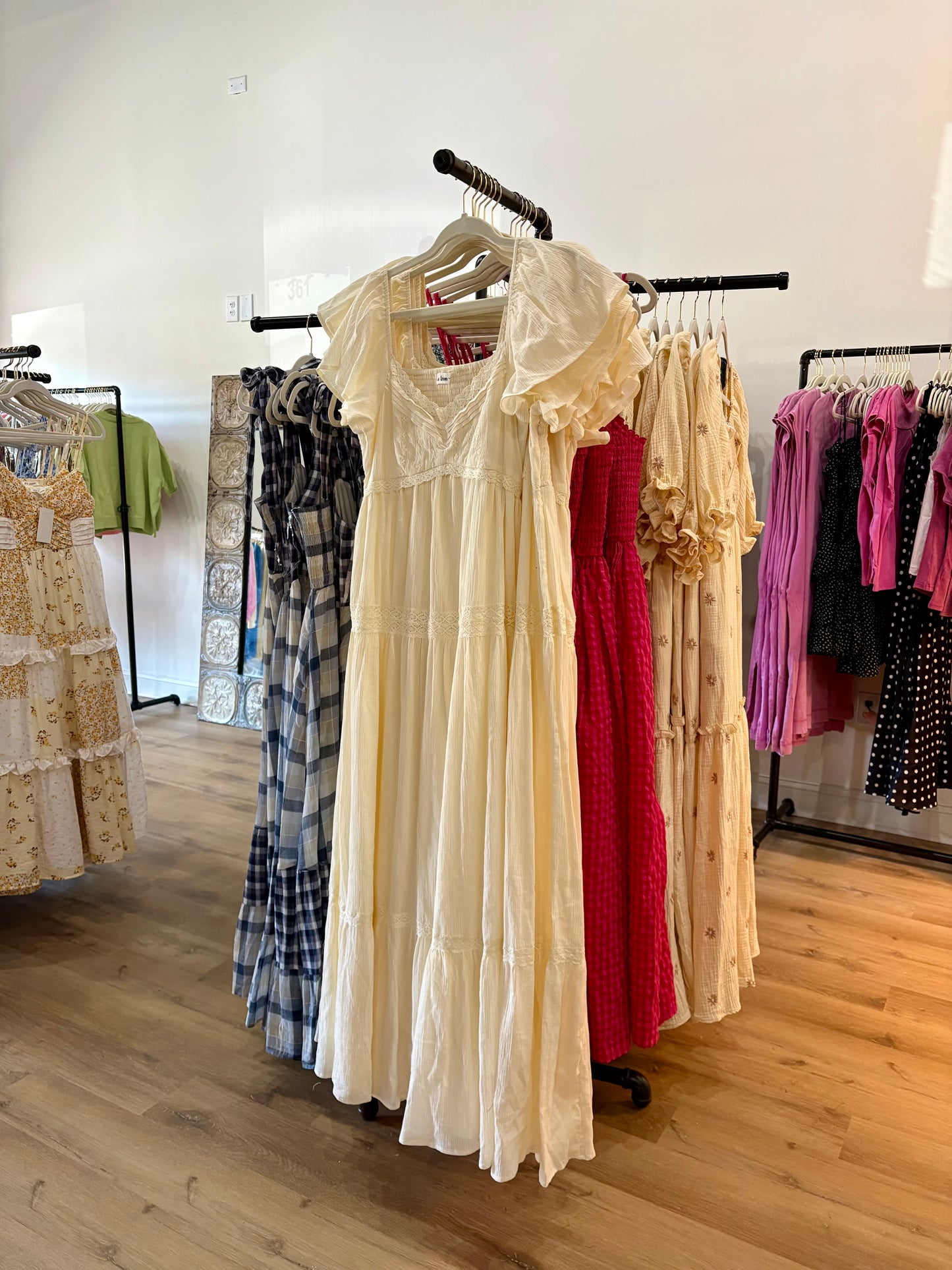 Buttercream Cotton Lace Maxi Dress