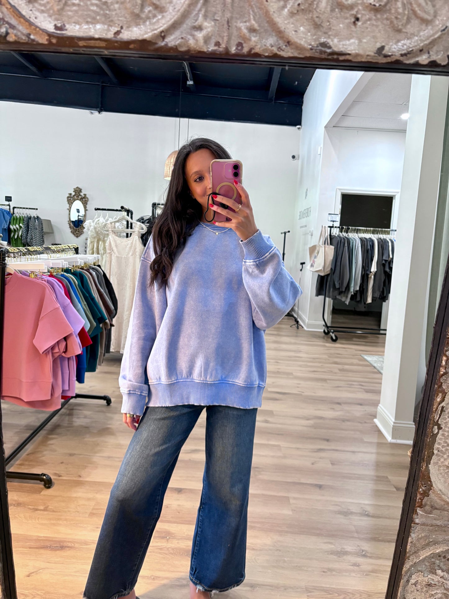 Nina Peri Blue Washed Pullover