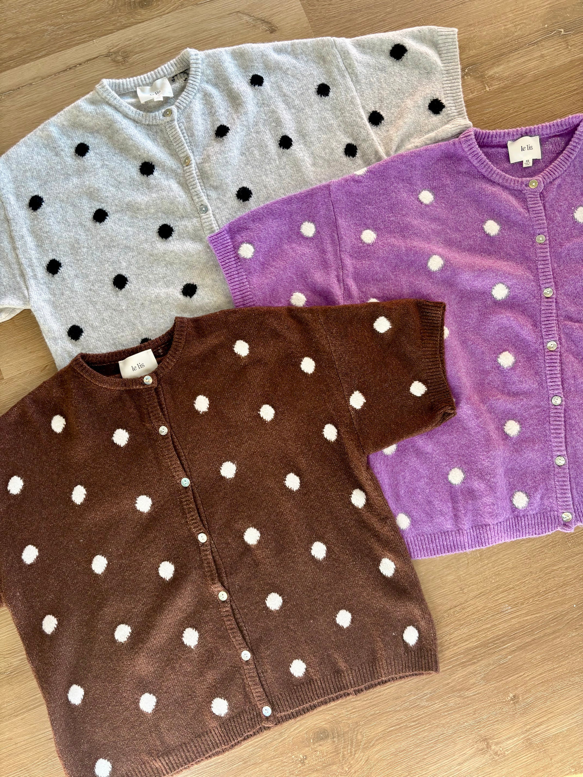 Dottie Polka Dot Short Sleeve Cardigans