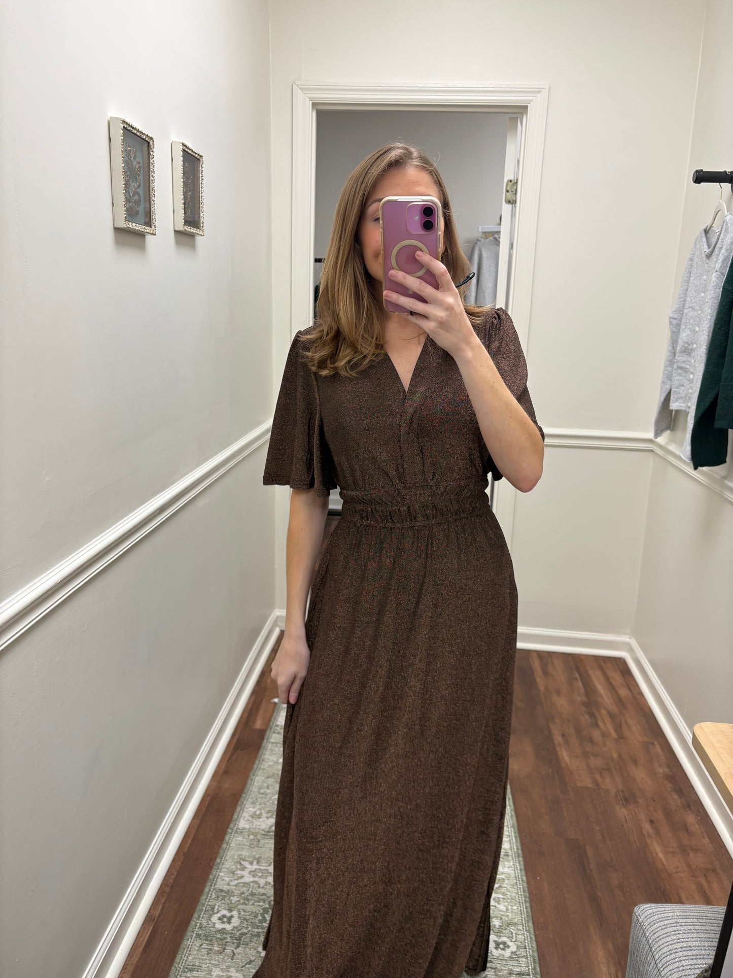 Bronze Knit Maxi Dress