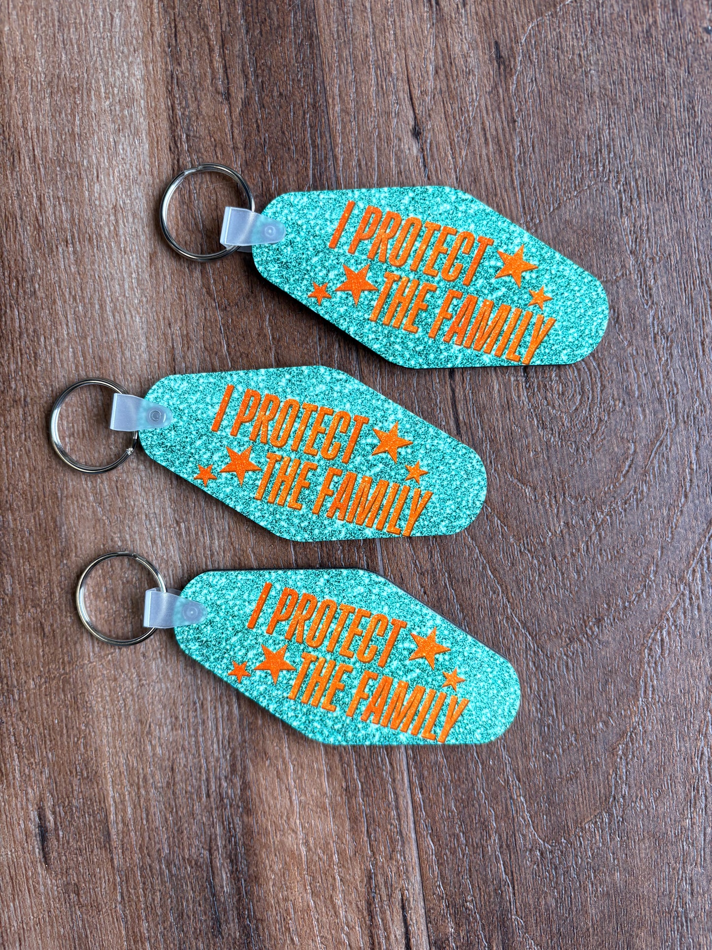 Motel Style Keychain, I Protect The Family