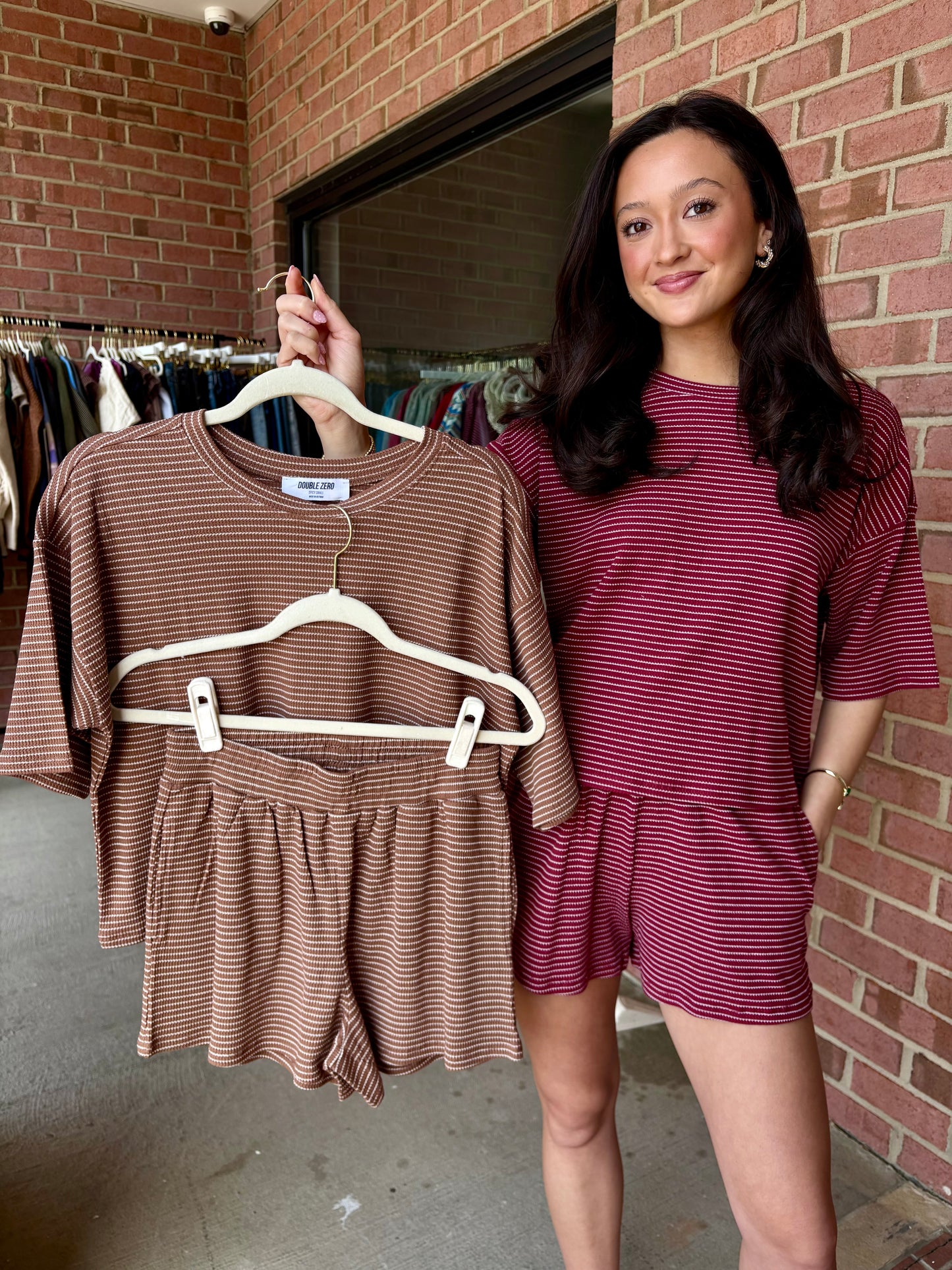 Denver Red Striped Matching Set