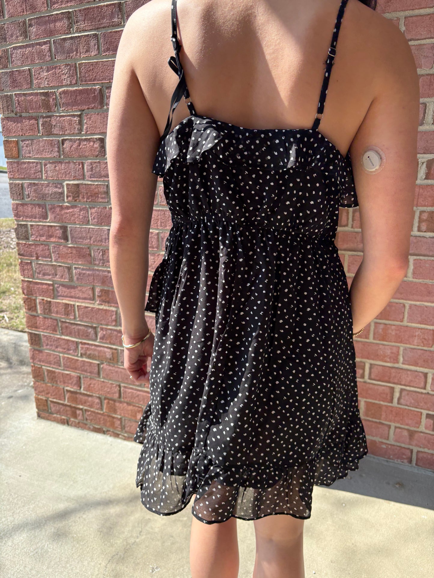 Lottie Black Polkadot Mini Dress
