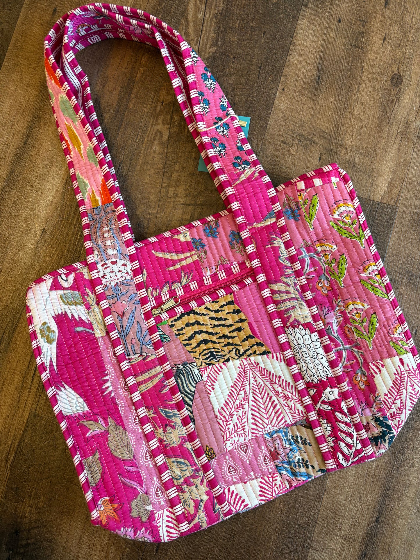 Pink Small Quilted Tote